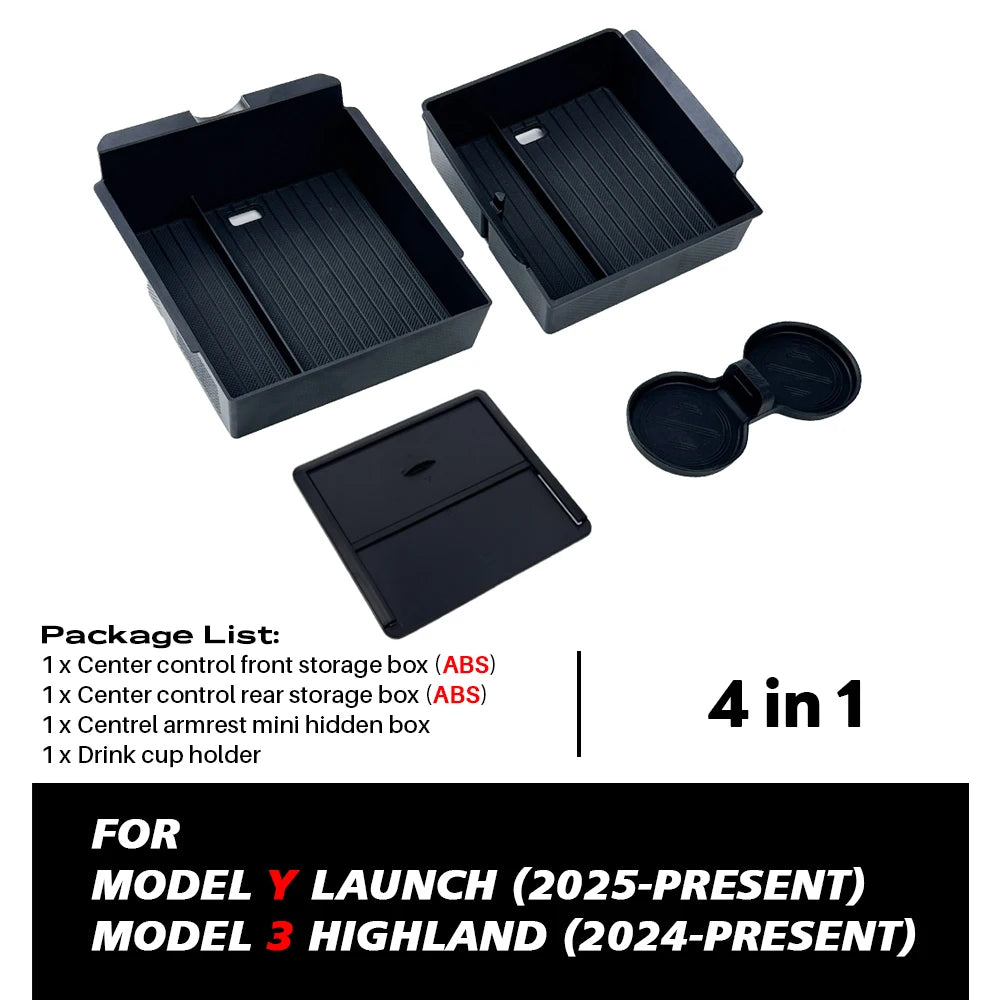 Tesla Model 3 Highland & Model Y Juniper Console Organiser Set