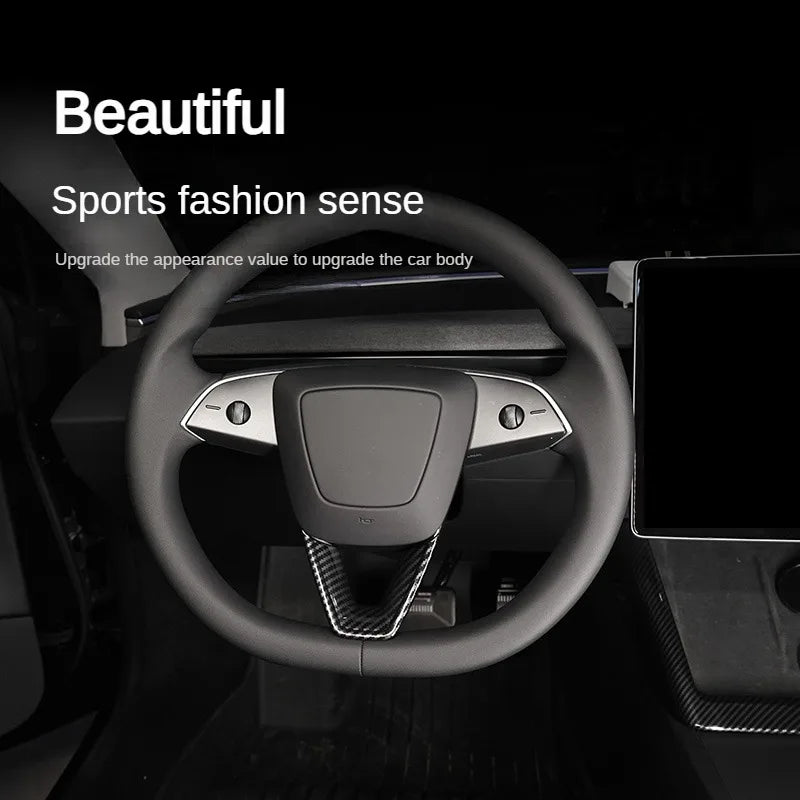 Tesla Model 3 Highland & Model Y Juniper Steering Wheel Lower Trim Cover (Carbon-Look)