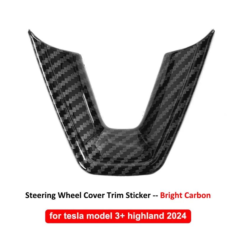 Tesla Model 3 Highland & Model Y Juniper Steering Wheel Lower Trim Cover (Carbon-Look)
