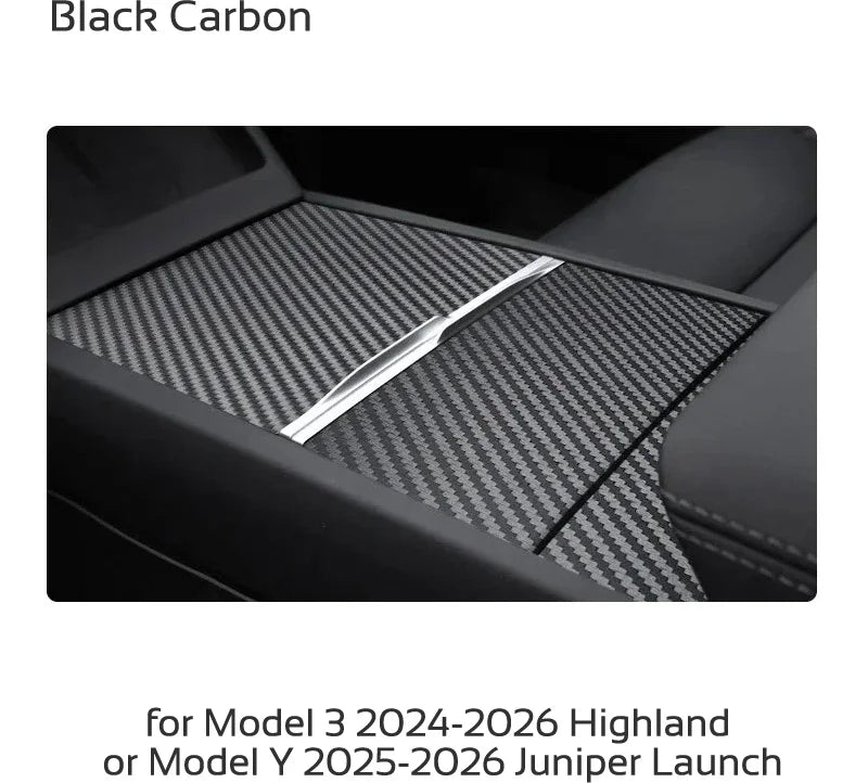 Tesla Model 3 Highland & Model Y Juniper Centre Console Wrap (Carbon-Look or Matte)