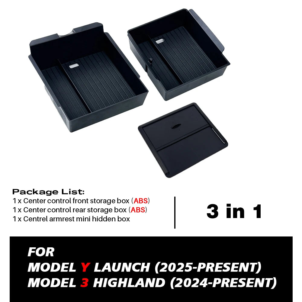 Tesla Model 3 Highland & Model Y Juniper Console Organiser Set