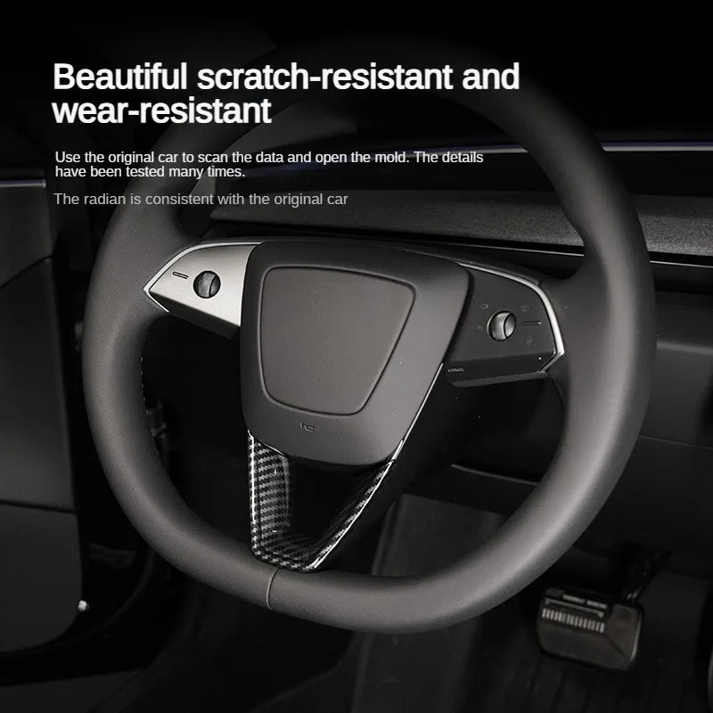 Tesla Model 3 Highland & Model Y Juniper Steering Wheel Lower Trim Cover (Carbon-Look)