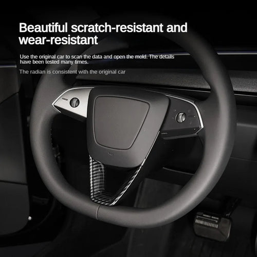 Tesla Model 3 Highland & Model Y Juniper Steering Wheel Lower Trim Cover (Carbon-Look)