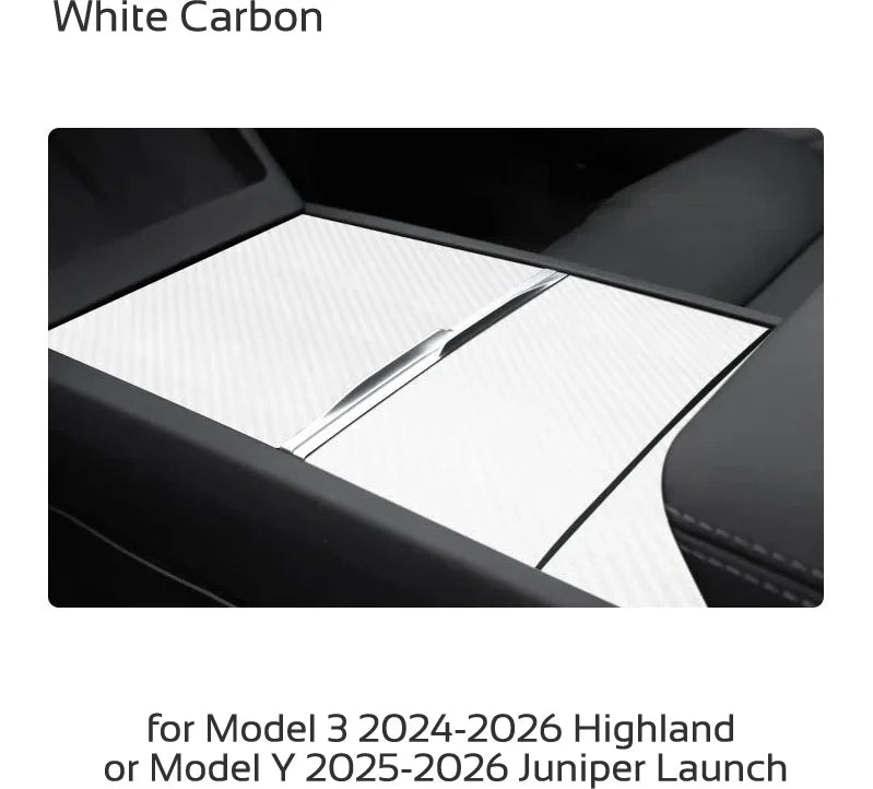 Tesla Model 3 Highland & Model Y Juniper Centre Console Wrap (Carbon-Look or Matte)