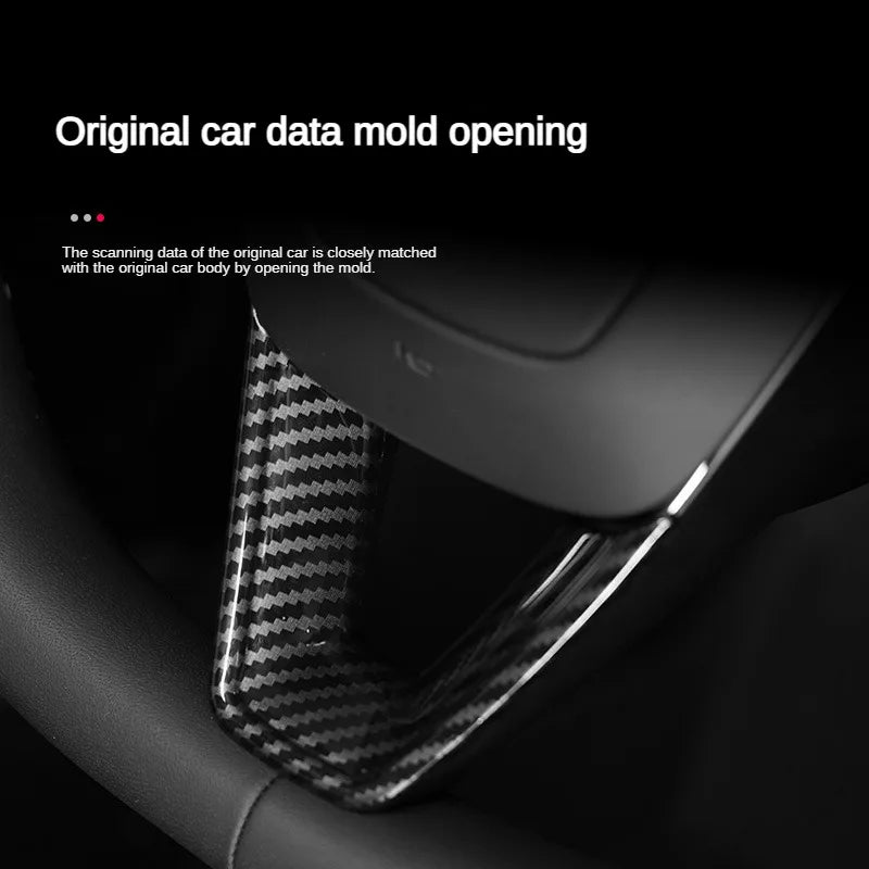 Tesla Model 3 Highland & Model Y Juniper Steering Wheel Lower Trim Cover (Carbon-Look)