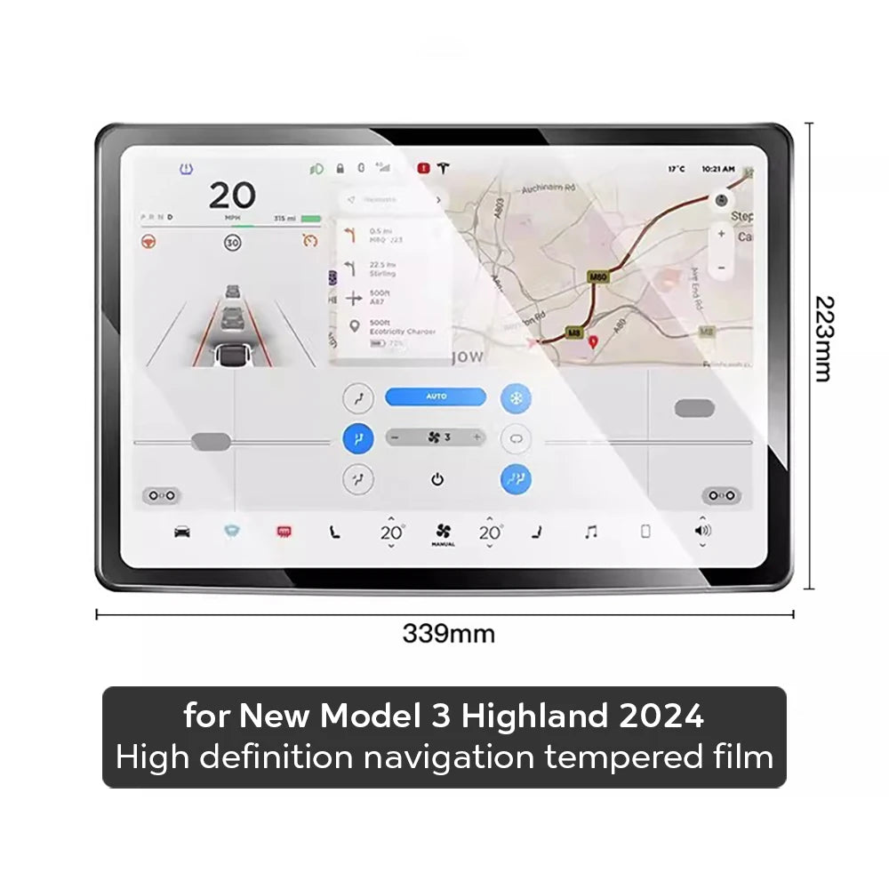 Tesla Model 3 Highland, Model Y & Model Y L Screen Protector Set