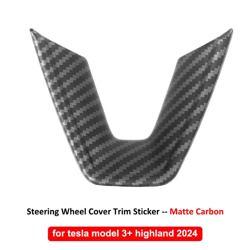 Tesla Model 3 Highland & Model Y Juniper Steering Wheel Lower Trim Cover (Carbon-Look)