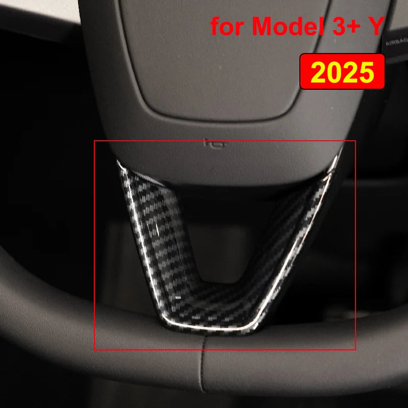 Tesla Model 3 Highland & Model Y Juniper Steering Wheel Lower Trim Cover (Carbon-Look)