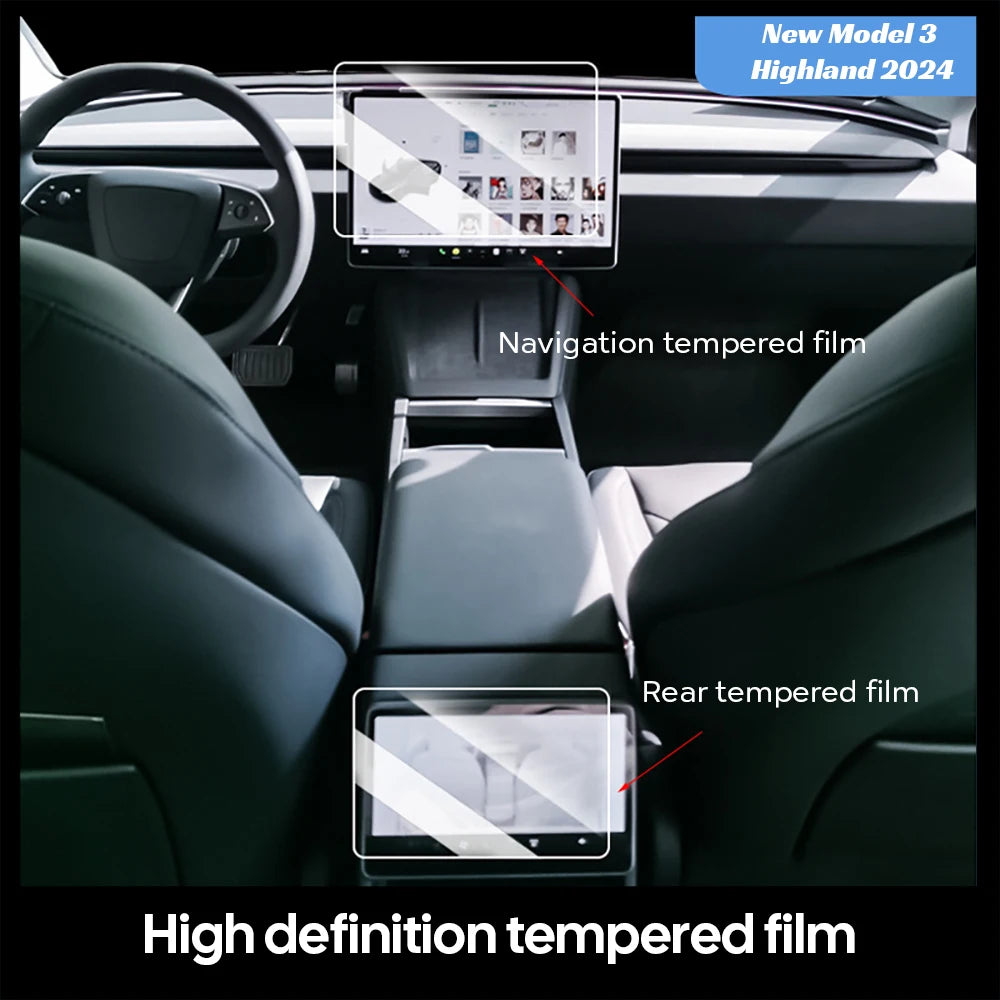 Tesla Model 3 Highland, Model Y & Model Y L Screen Protector Set